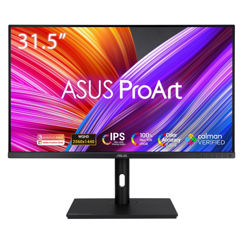 ASUS ProArt PA328QV 31.5" WQHD IPS Professional Monitor, 2560 × 1440, 75Hz, 100% sRGB, Calman Verified, Black
