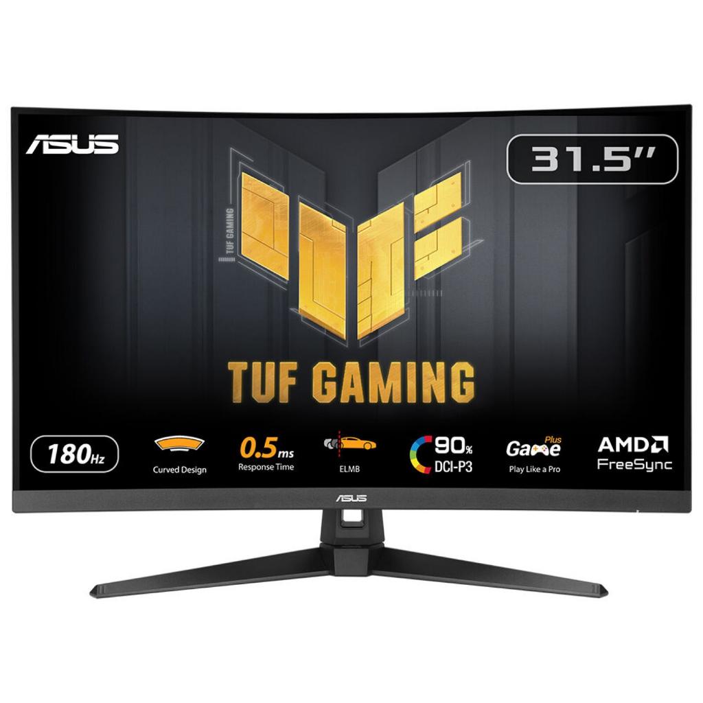ASUS TUF Gaming VG32WQ3B 31.5" QHD Curved Gaming Monitor, 180Hz, 0.5ms GTG, 1500R, FreeSync Premium, ELMB, HDR10