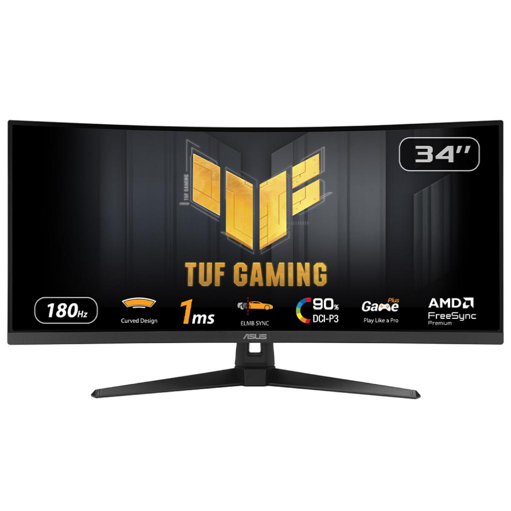ASUS TUF Gaming VG34VQ3B 34" WQHD Curved Gaming Monitor, 180Hz, 1ms MPRT, 1500R, FreeSync Premium, ELMB SYNC, DisplayHDR 400
