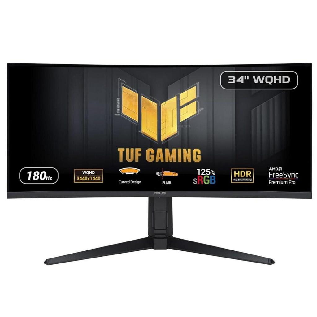 ASUS TUF Gaming VG34VQL3A 34" WQHD Curved Gaming Monitor, 180Hz, 1ms GTG, 1500R, FreeSync Premium Pro, DisplayHDR 400