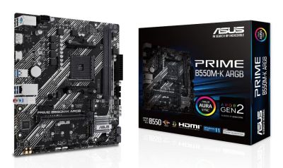ASUS Prime B550M-K ARGB AMD B550 Micro-ATX Socket AM4 Motherboard