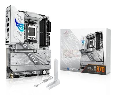 ASUS ROG Strix X870-A Gaming WiFi, AMD ATX Motherboard, 16+2+2 power stages, DDR5 slots, four M.2 slots, PCIe 5.0 with full support for next-gen GPUs, WiFi 7, USB 20Gbps w/ PD 3.0 up to 30W