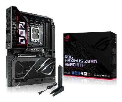 ASUS ROG Maximus Z890 Hero BTF, Intel ATX Motherboard, 22+1+2+2 Power Phases, DDR5 Slot, PCIe 5.0, New Generation GPU, Hidden Connectors, Graphics Card Slot, Black