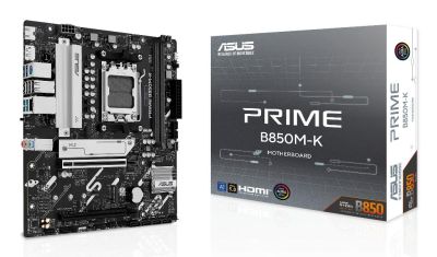 ASUS Prime B850M-K Gaming Motherboard Socket AMD AM5 Ryzen 9000, DDR5 Memory, 2X M.2, PCIe 5.0, BIOS Flashback, Aura Sync