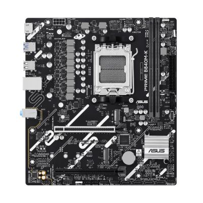 ASUS Prime B840M-K AMD B840 Micro-ATX Motherboard, DDR5, Two M.2 Slots, Realtek 2.5Gb Ethernet, HDMI, Front USB 5Gbps Type-C, Aura Sync