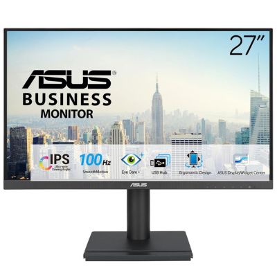 ASUS VA27DQFS 27" Full HD IPS Business Monitor, 100Hz, 1ms MPRT, Adaptive-Sync, HDMI, DisplayPort, VGA, Ergonomic Stand