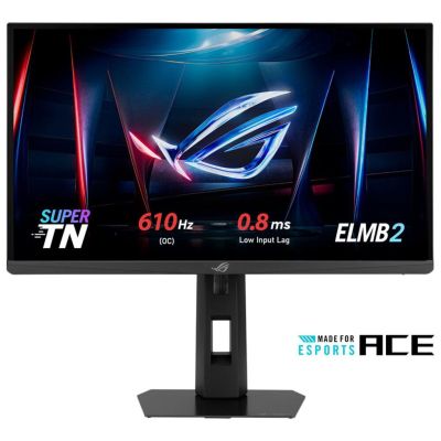 ASUS ROG Strix XG248QSG Ace 24.1" FHD Super TN Gaming Monitor for Professional Esports, 1920×1080, 610Hz OC, 0.7ms GTG, HDR10, DisplayHDR 400, G-SYNC, FreeSync Premium, HDMI 2.1, Black