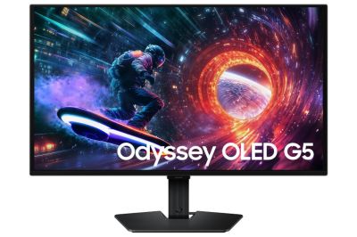 Samsung Odyssey OLED G5 G50SF 27" QHD OLED Monitor, 2560 x 1440, 180Hz, 0.03ms GTG, HDMI 2.0, DisplayPort 1.2, G-SYNC Compatible, HDR10, Black