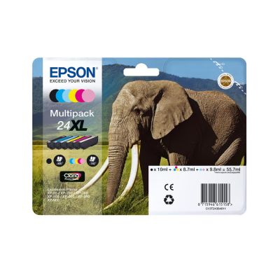 Epson Elephant 24XL Claria Photo HD Single Cyan Ink